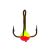 Крючок-тройник для приманок с каплей цвет. разм.012/YR Lucky John LJ99120-09